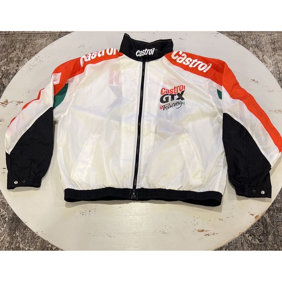 Castrol GTX Racing Jacket Full Zip Light Windbreaker Men XL Drag Race Vintage - Picture 2 of 13